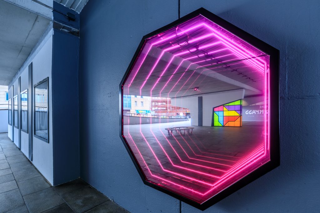 Mailblox & The Portal: neon infinity portal in The Underpass, Birmingham
