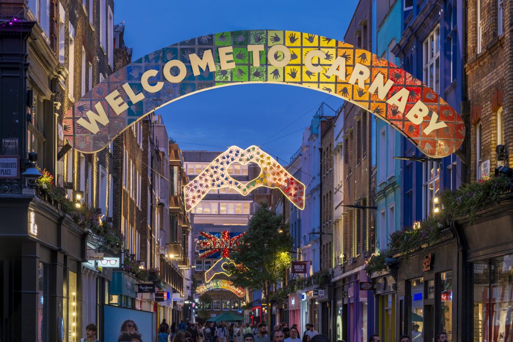 Carnaby In Colour: rainbow Welcome to Carnaby arch, London
