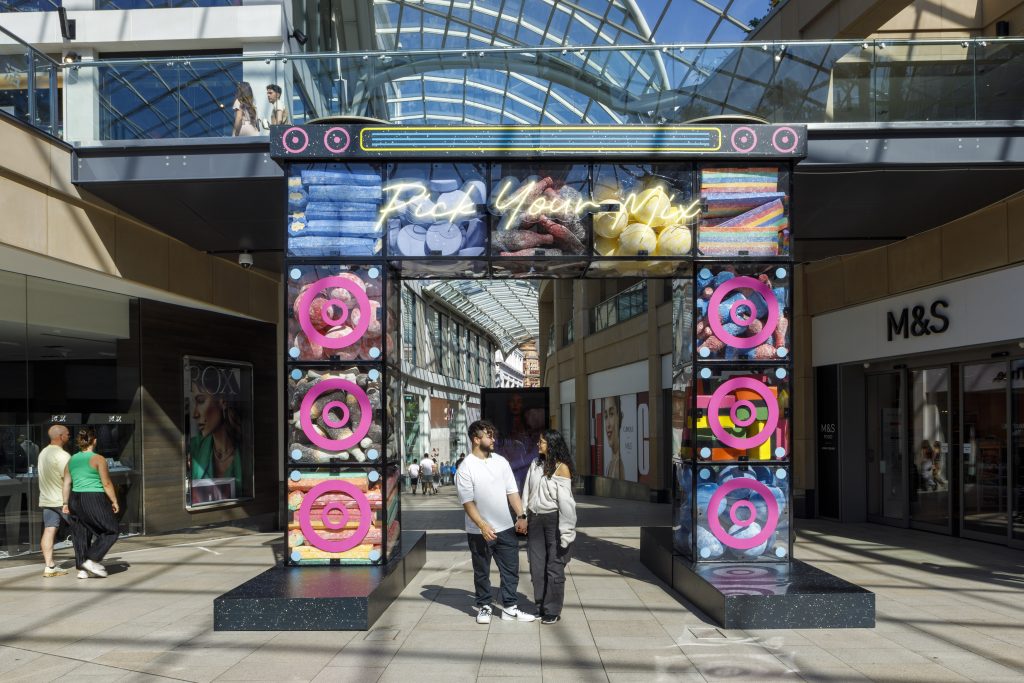 Pick Your Mix: sweet-themed selfie arch in Trinity Leeds